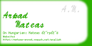 arpad mateas business card